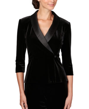 Alex Evenings Velvet Peplum Top M - Bellso